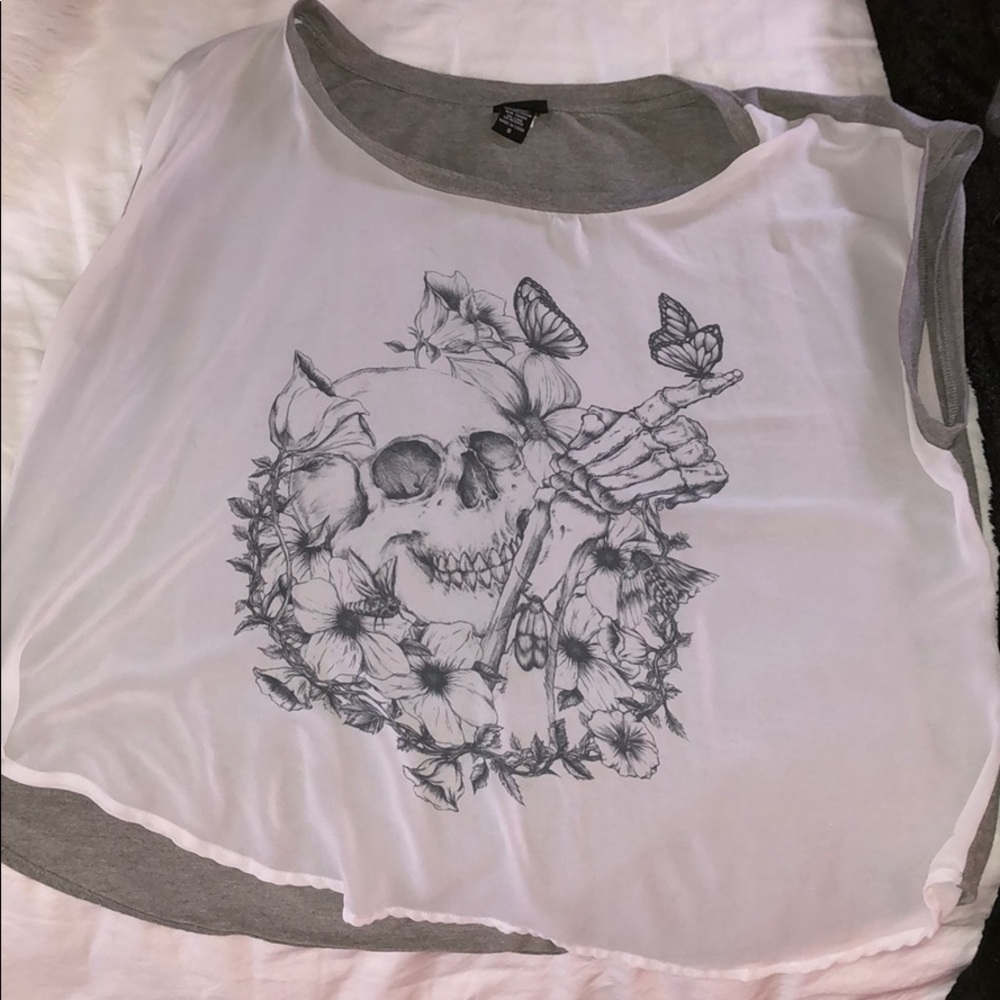 Skull sheer T-shirt
